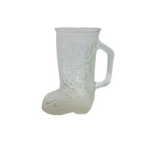 Vintage Libby of Canada Cowboy Boot Beer Mug 6.5," Rare Frosted Glass